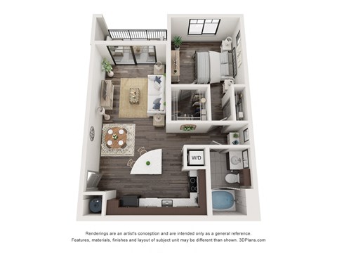 Edge at Flagler Village apartments in Fort Lauderdale Florida photo of one bedroom floorplan